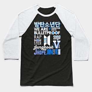 BTS Font Collage Baseball T-Shirt